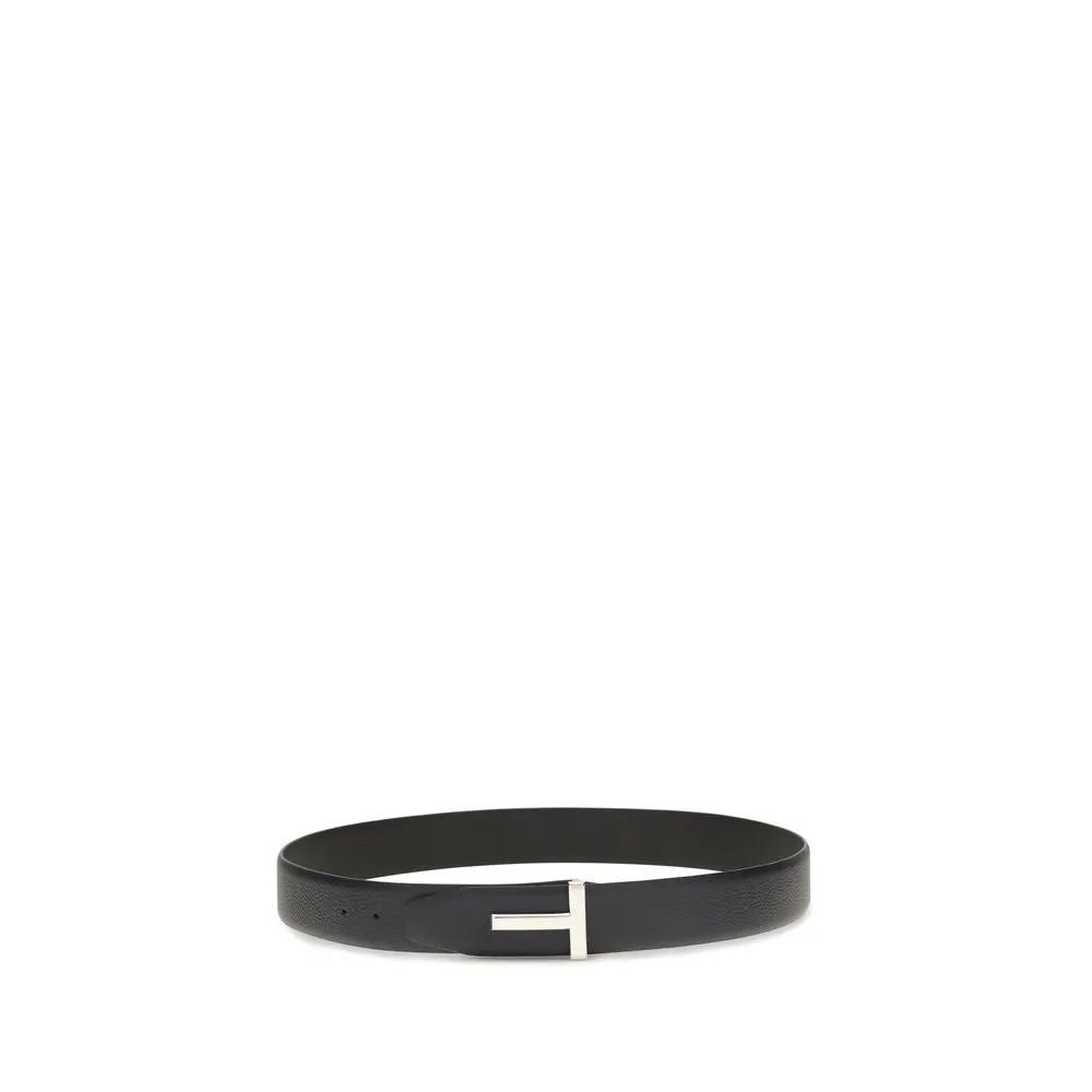 Ceinture Tom Ford en cuir de veau noir