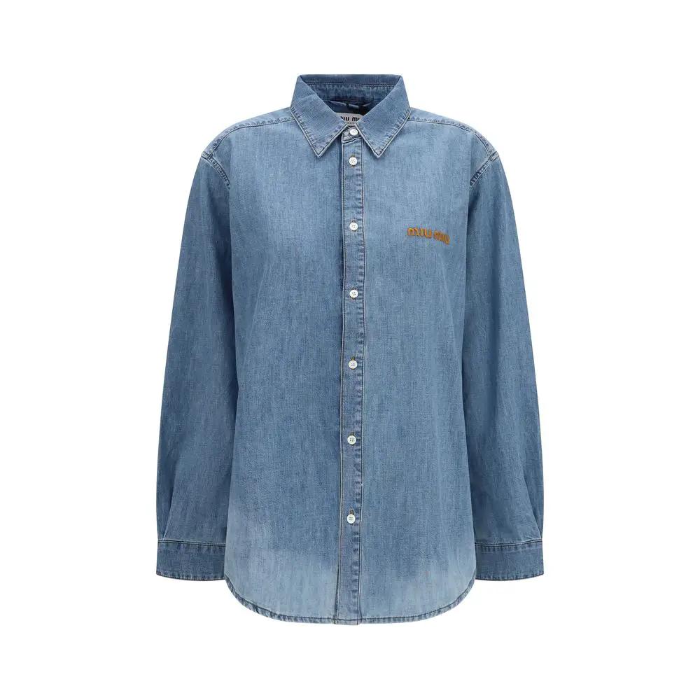 Chemise en jean Miu Miu bleue