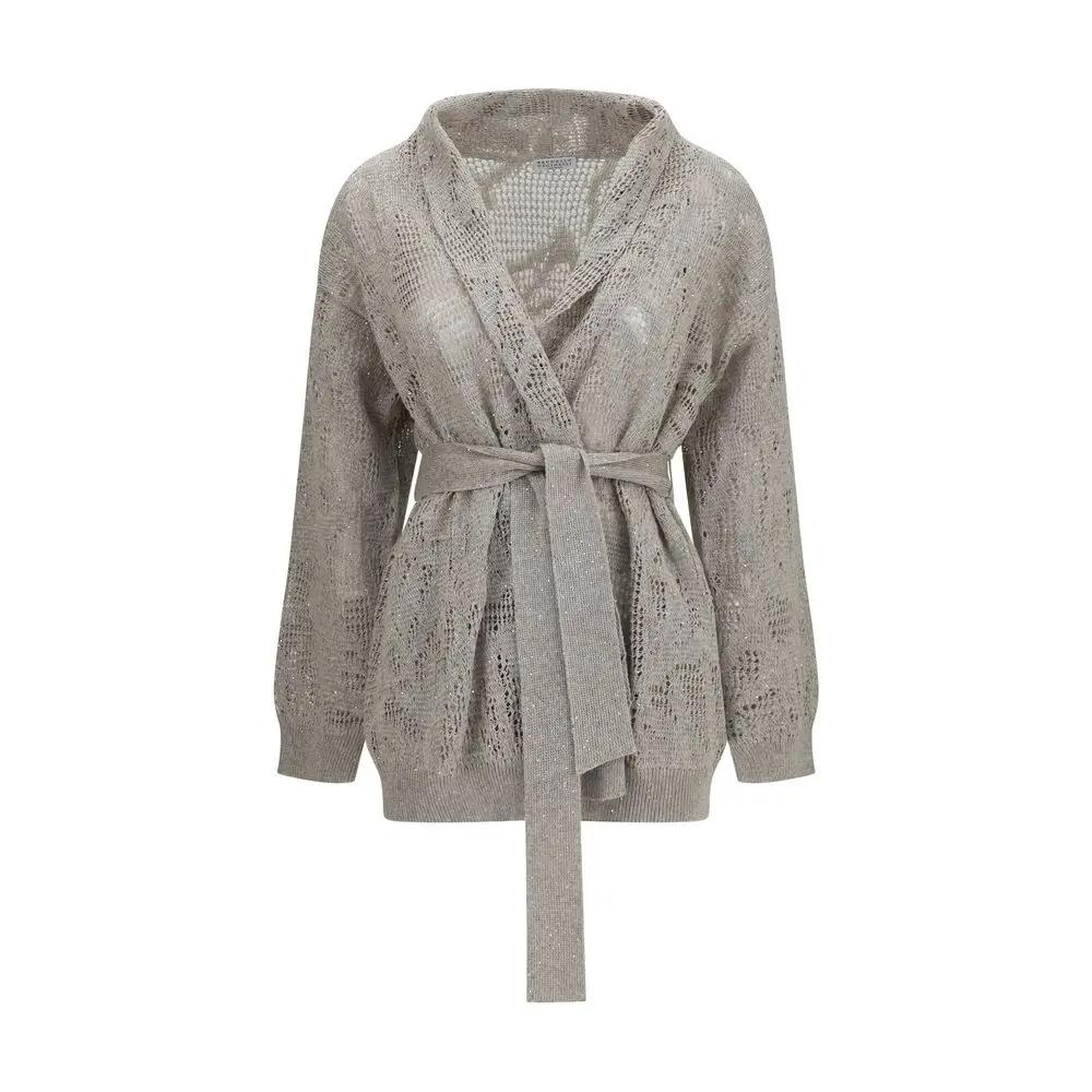 Brunello Cucinelli Beige Linen Cardigan