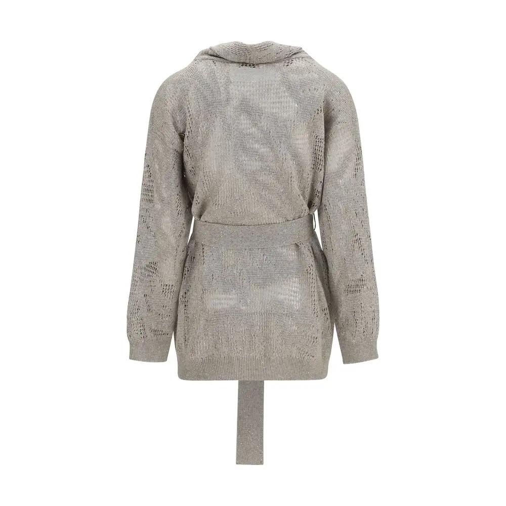 Brunello Cucinelli Beige Linen Cardigan