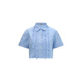 Chemise Miu Miu manches courtes en coton bleu