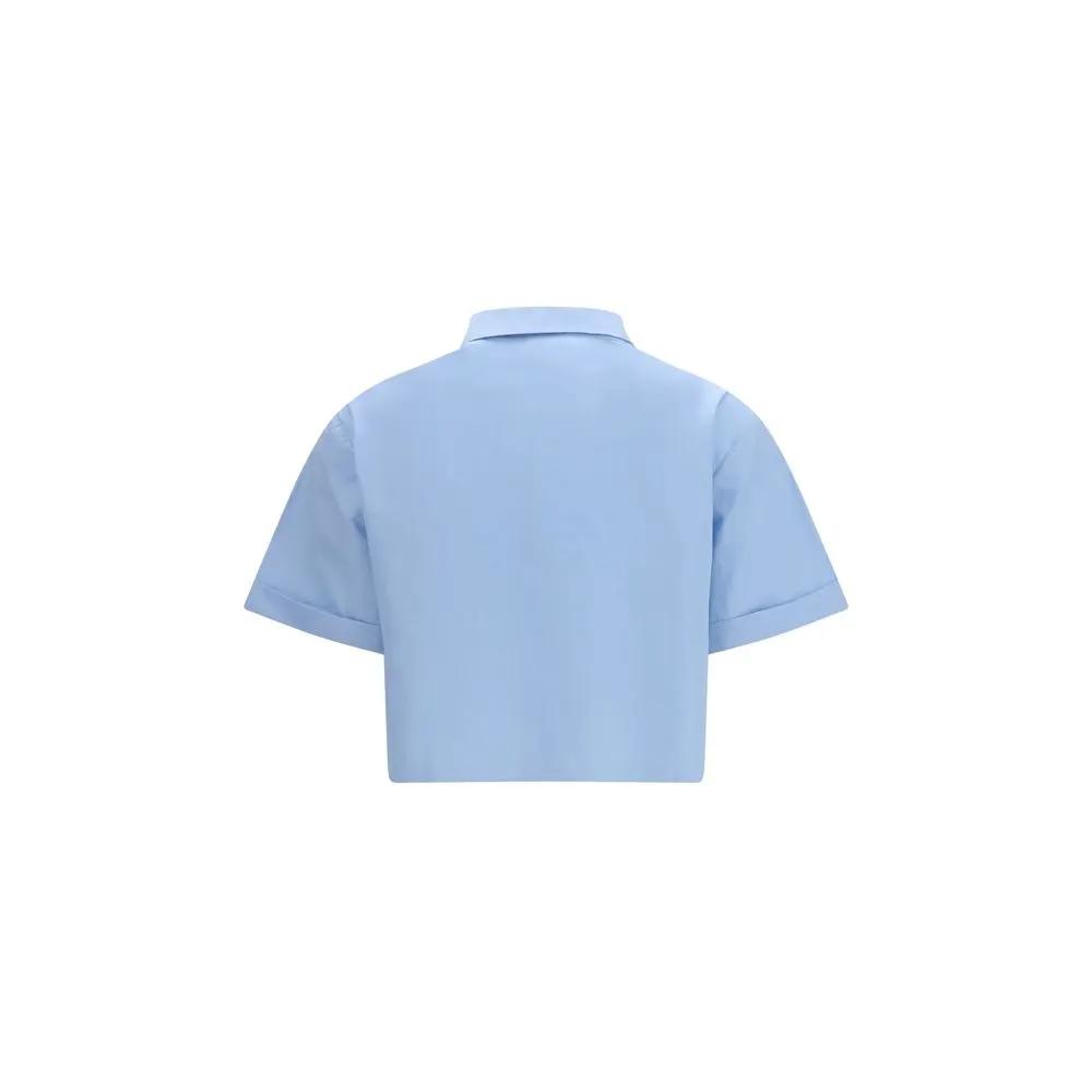 Chemise Miu Miu manches courtes en coton bleu