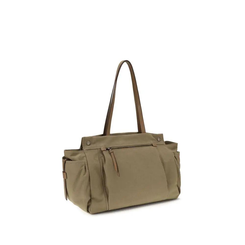 Sac à bandoulière bicolore en coton Prada