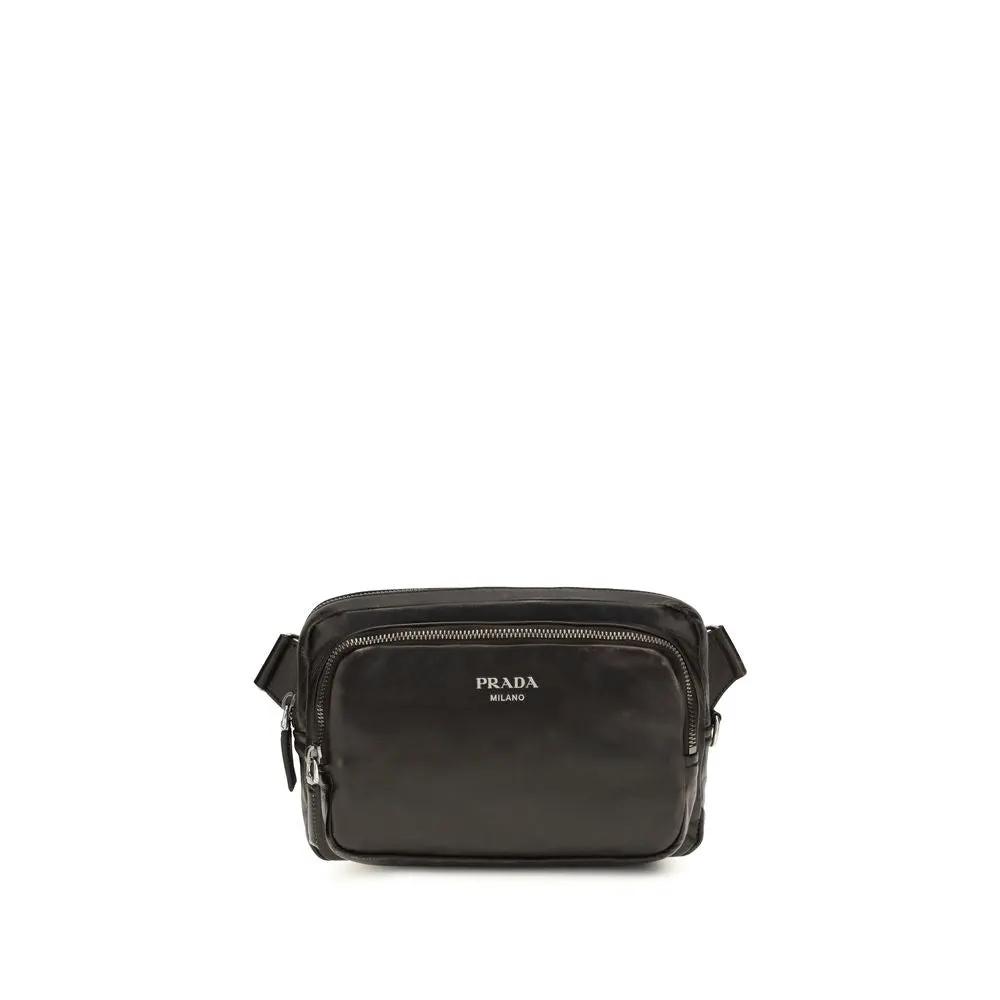 Prada Brown Calf Leather Bos Taurus Shoulder Bag