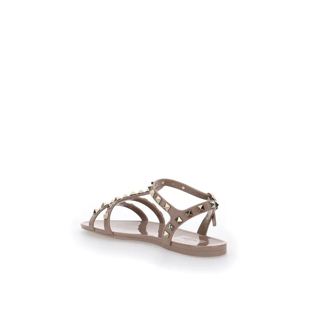 Valentino Garavani Sandales plates roses en caoutchouc