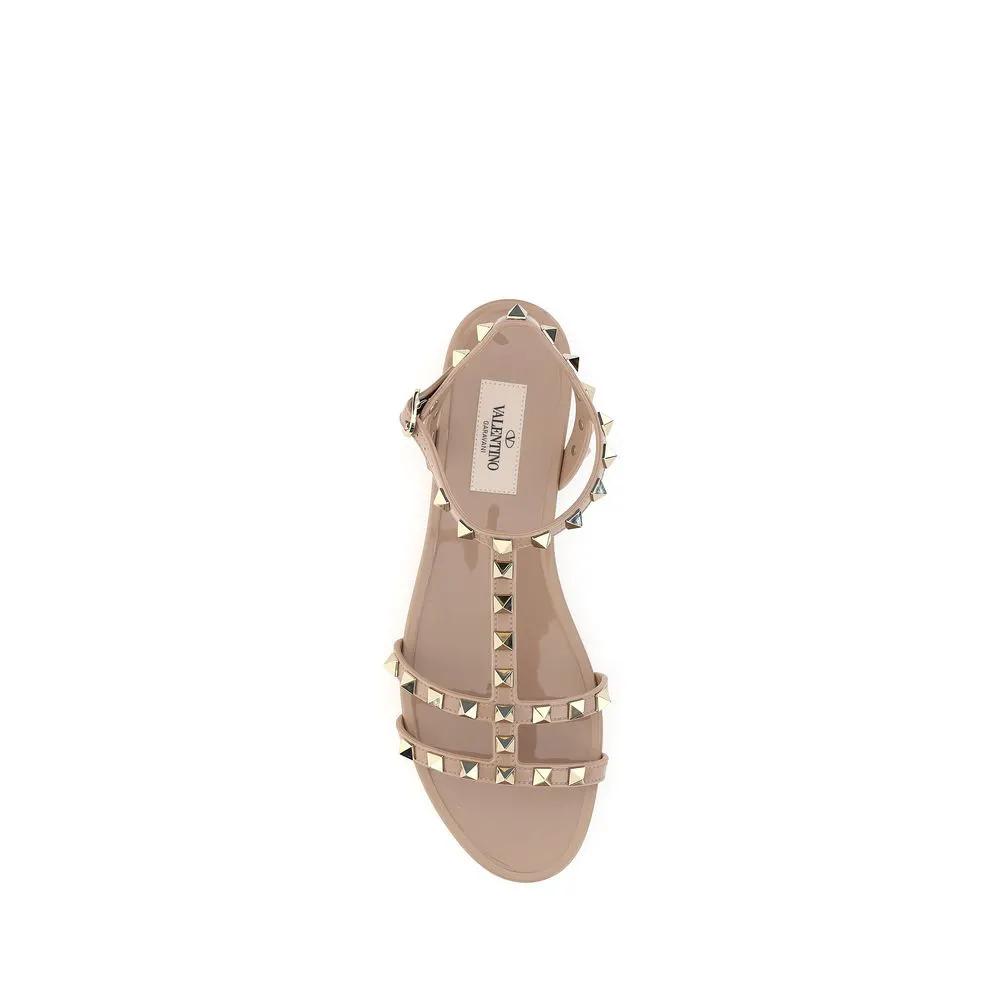 Valentino Garavani Sandales plates roses en caoutchouc