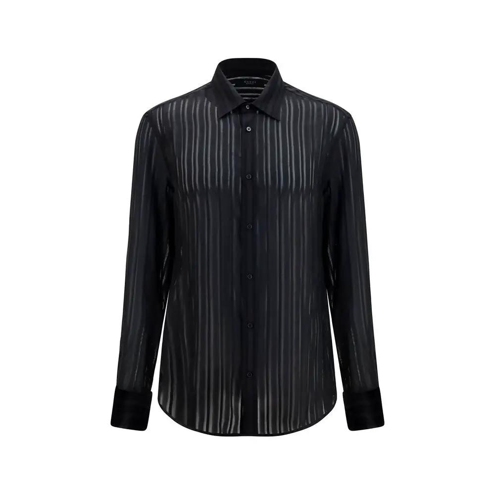 Gucci Black Silk Dress Shirt