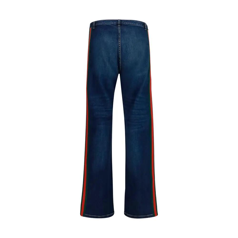 Jean évasé en coton bleu Gucci