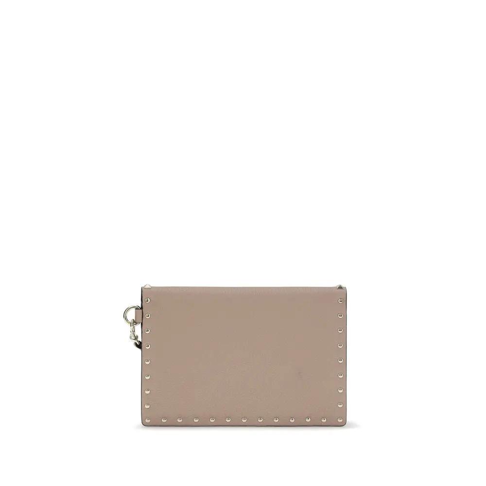 Valentino Garavani Beige Calf Leather Bos Taurus Wallet