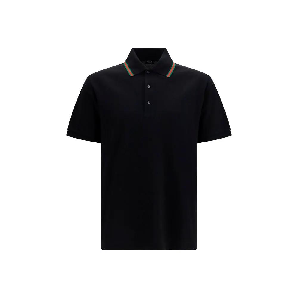 Gucci Black Cotton Polo Shirt