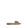 Sandales plates Fendi en cuir de veau couleur beige Bos Taurus
