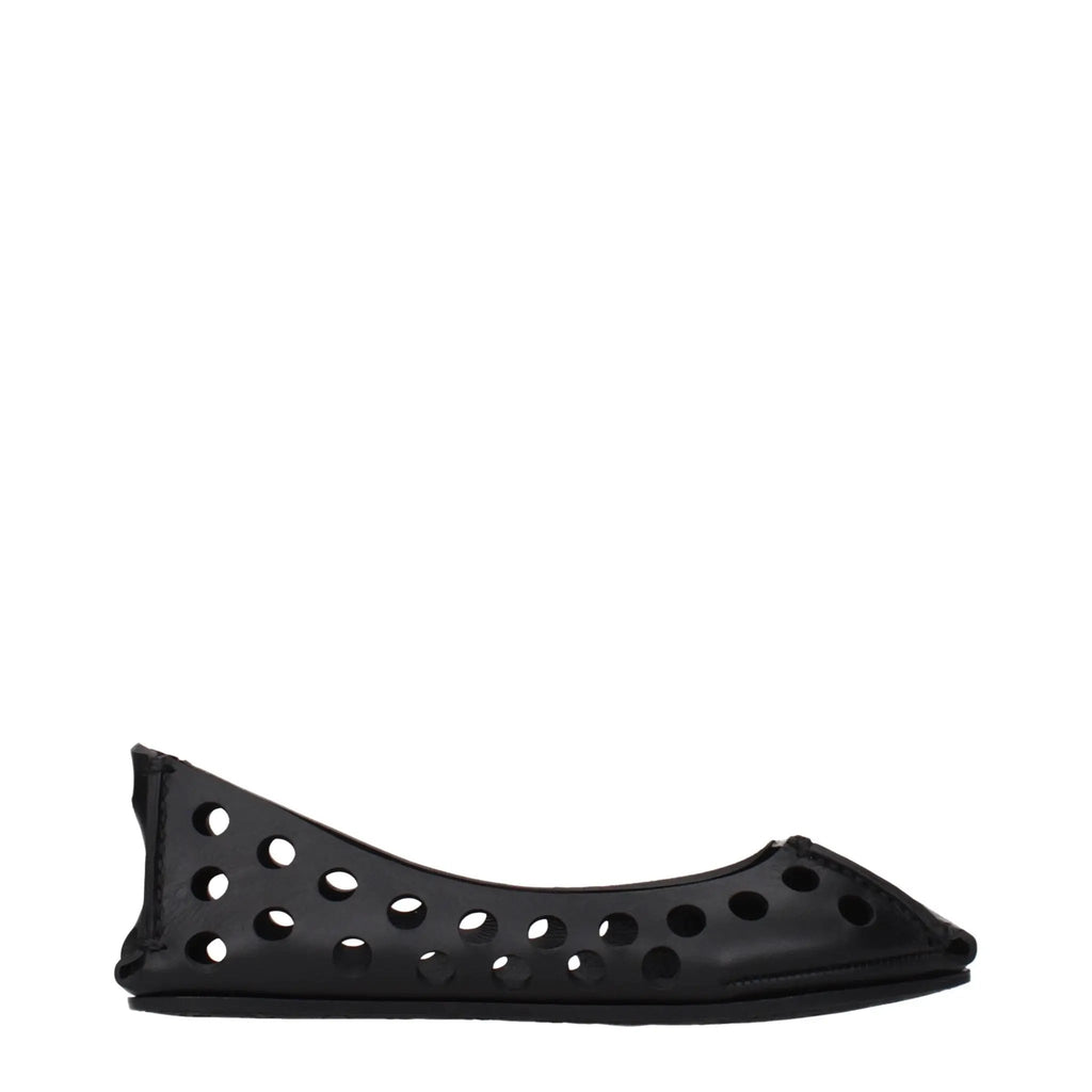 Alaïa Black Leather Ballet Flats