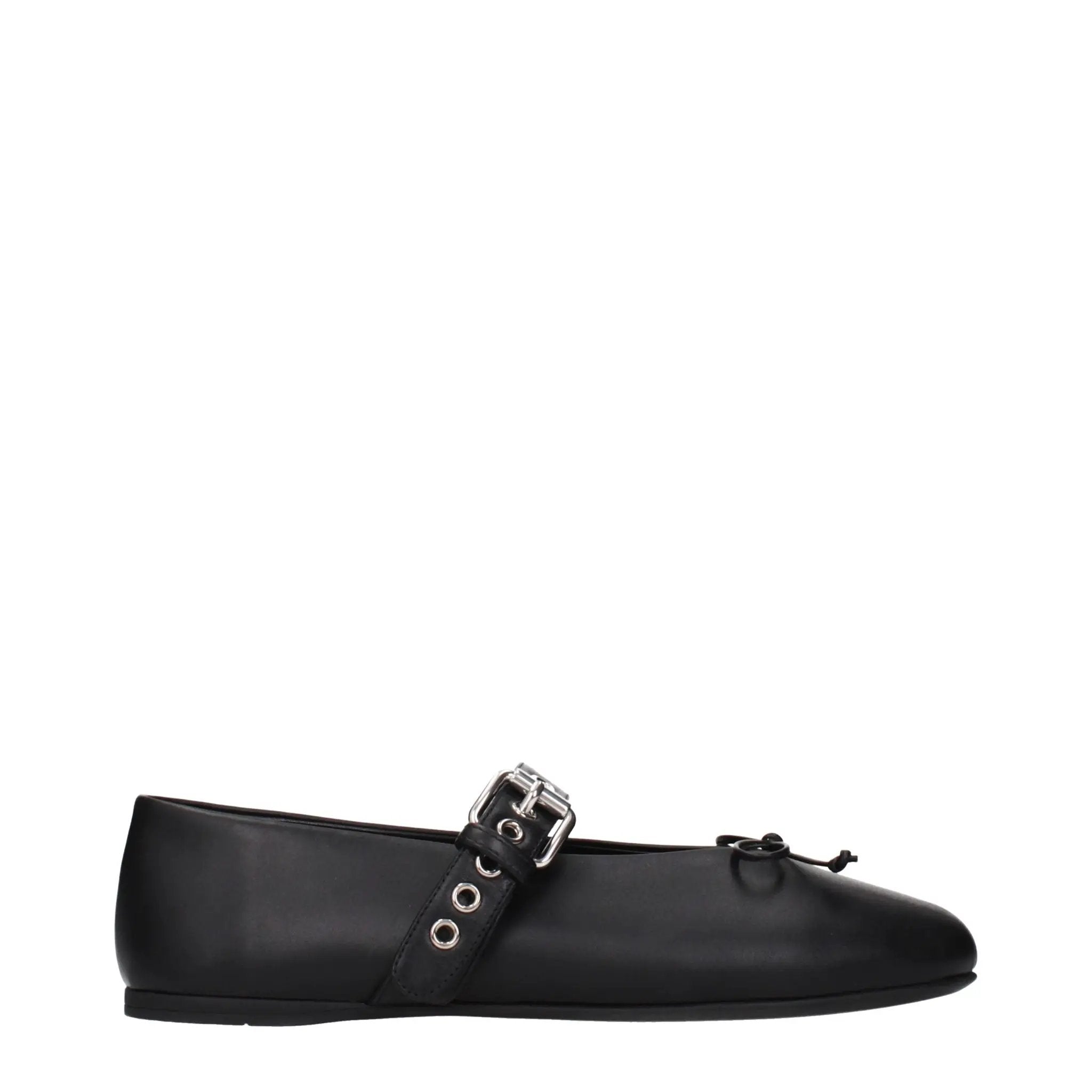 Miu Miu Black Leather Ballet Flats