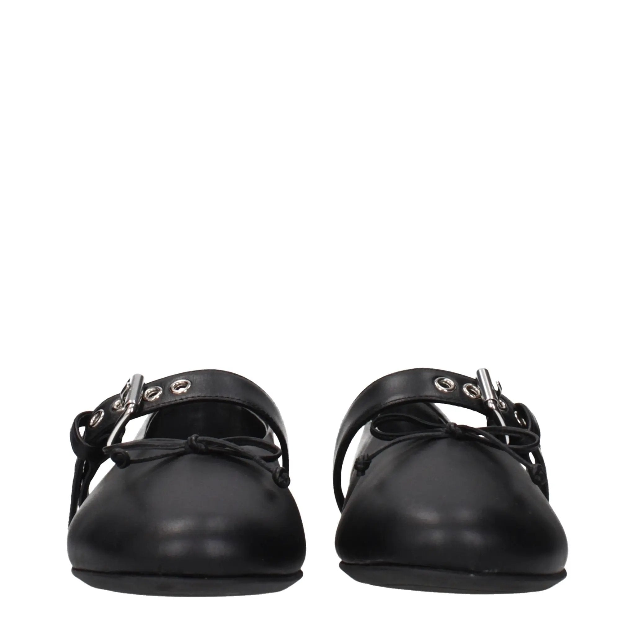 Miu Miu Black Leather Ballet Flats