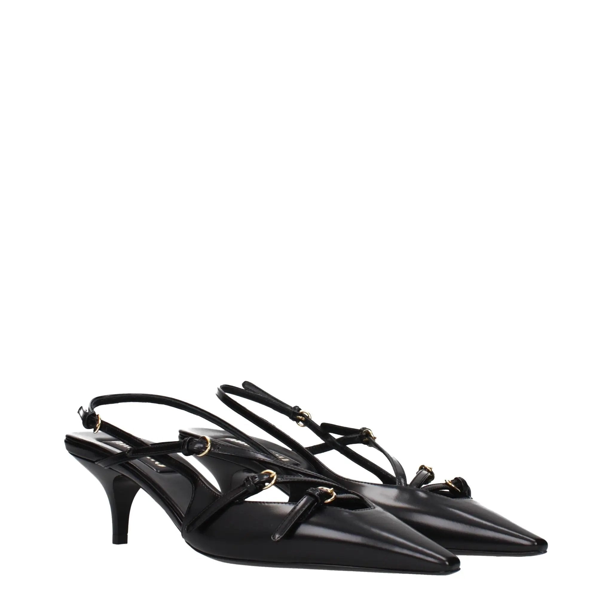 Miu Miu Black Leather High Heel Pumps