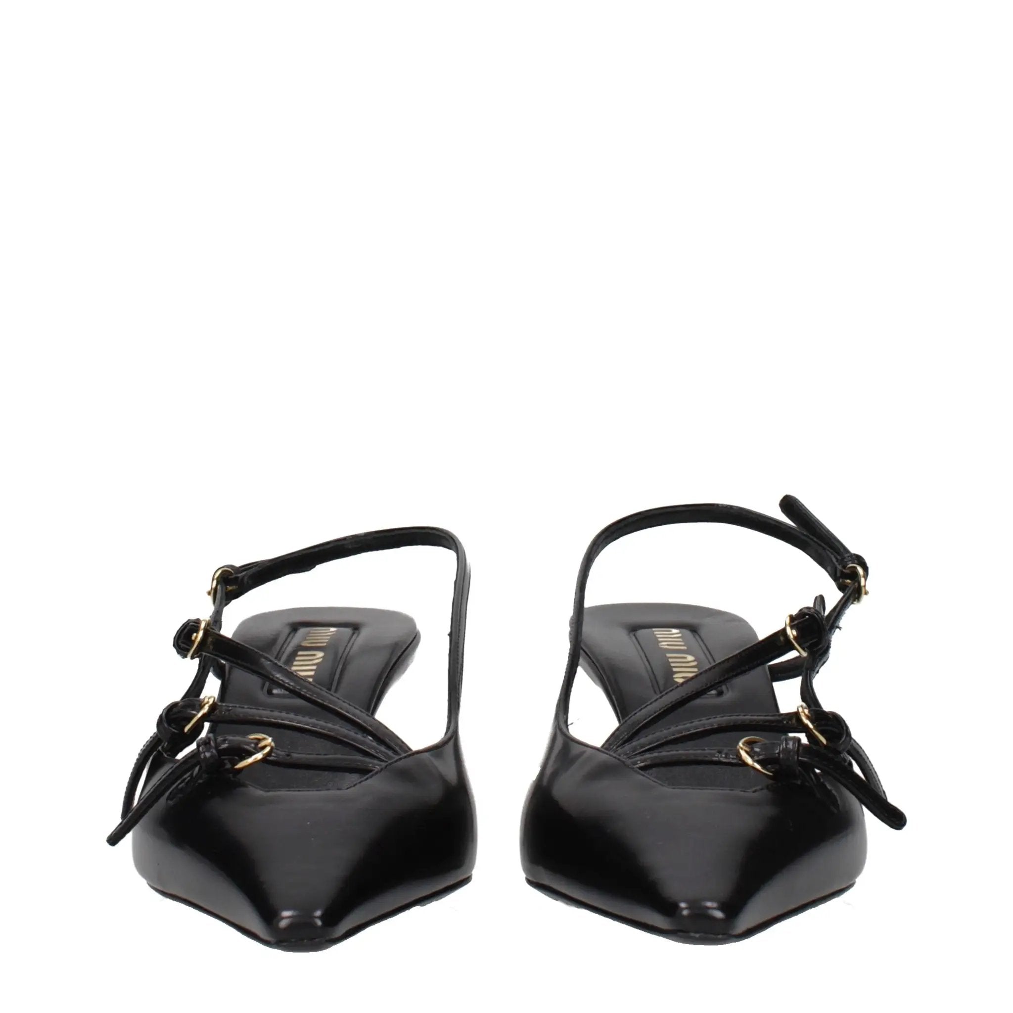 Miu Miu Black Leather High Heel Pumps