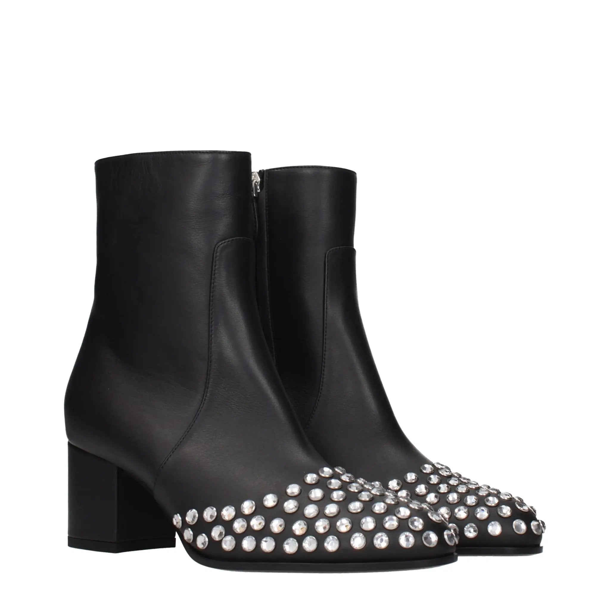 Alaïa Black Leather Ankle Boots