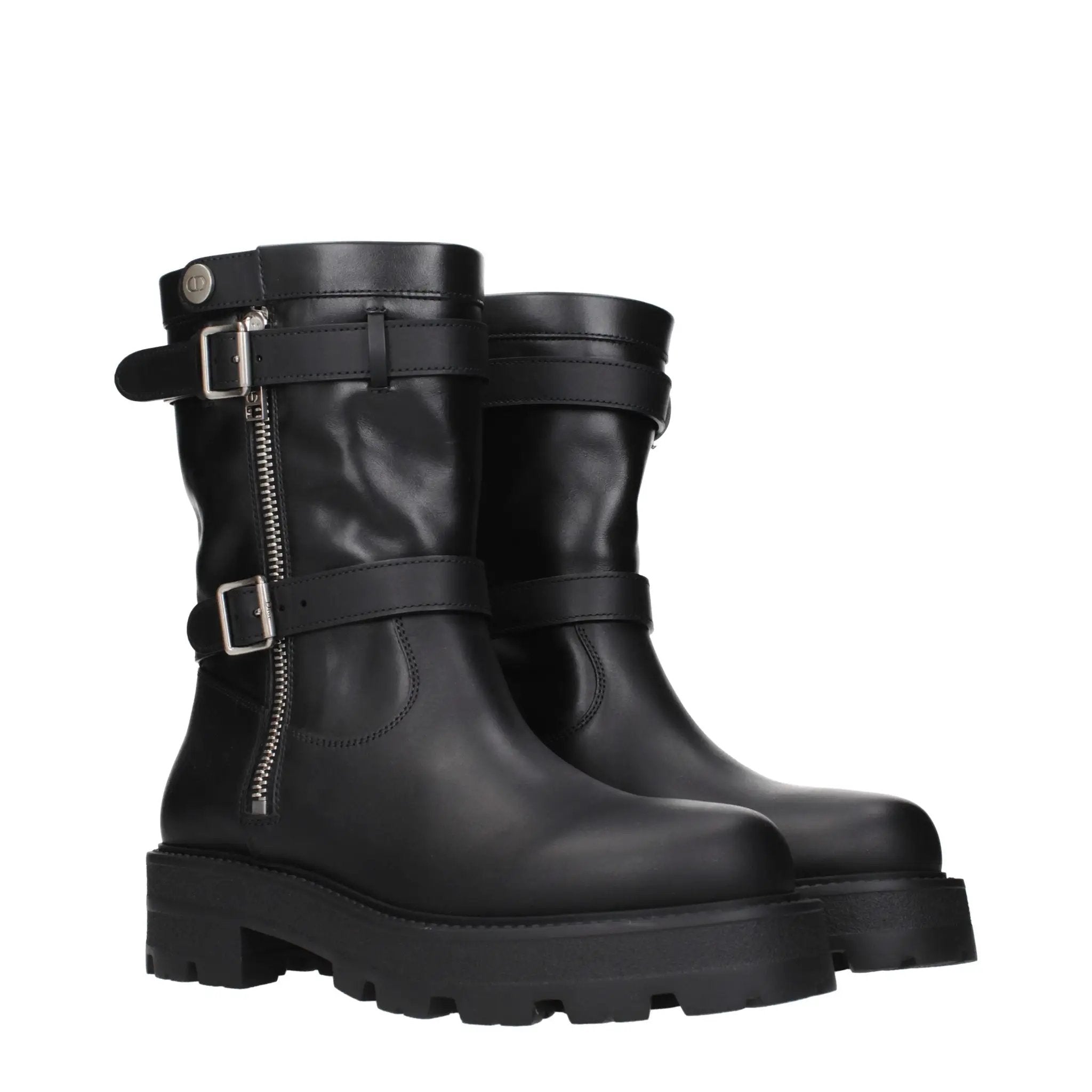 Bottines Christian Dior en cuir noir