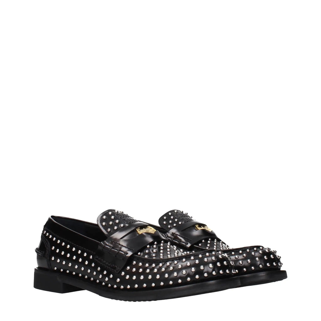 Mocassins Miu Miu en cuir noir