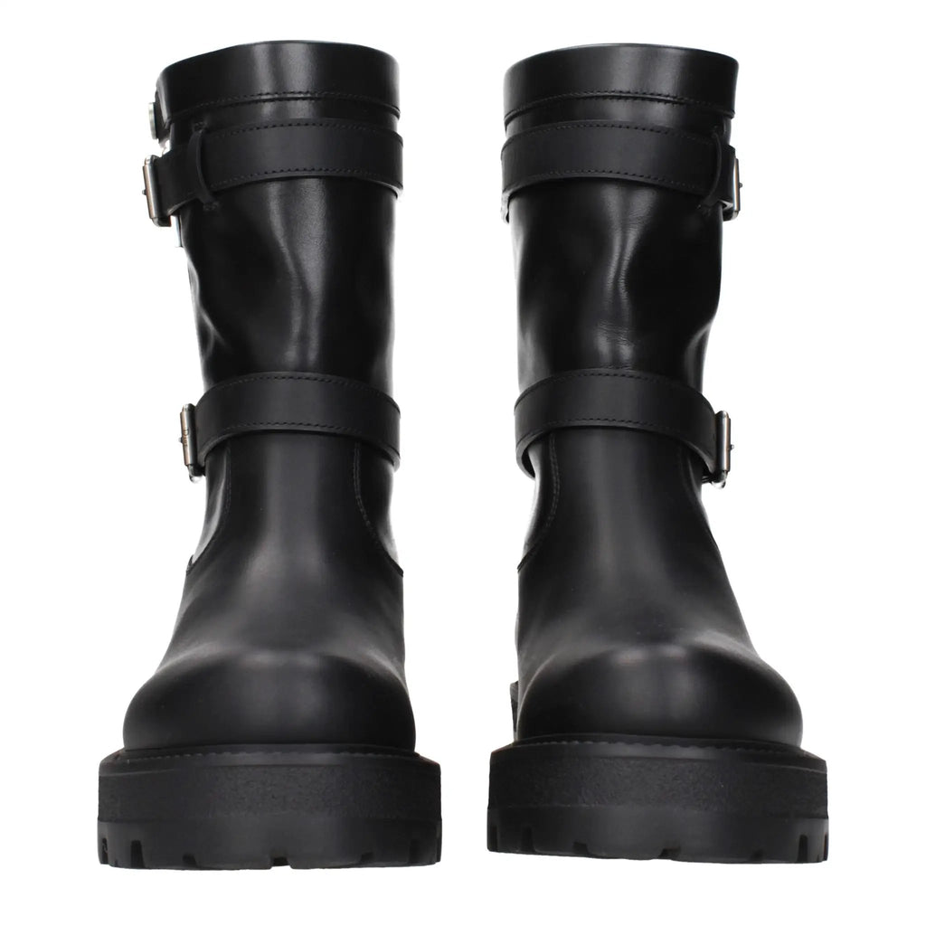 Bottines Christian Dior en cuir noir