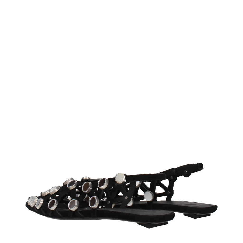 Les ballerines en cuir noir Attico