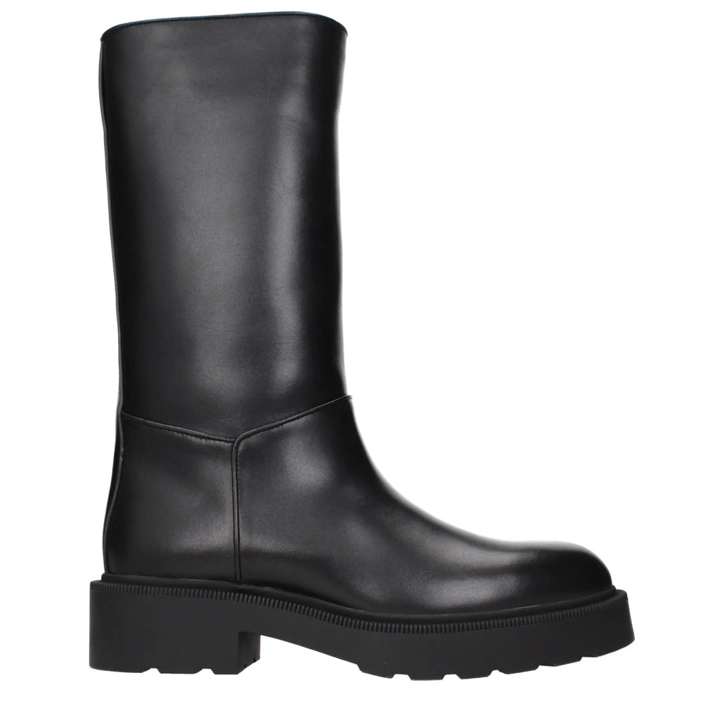 The Row Black Leather Boots