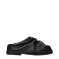 The Attico Black Leather Slippers