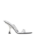 Sandales à talons aiguilles en cuir gris Attico