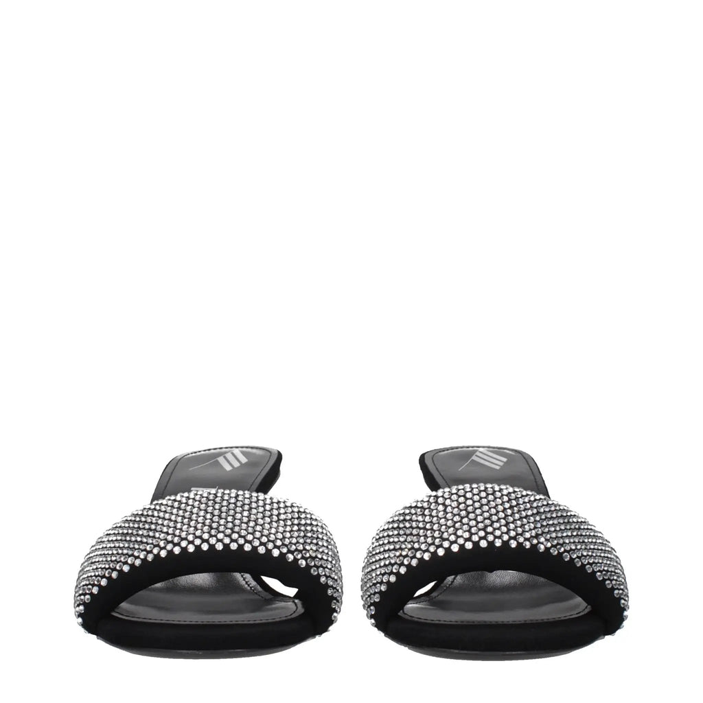 Sandales à talon aiguille en tissu noir Prada