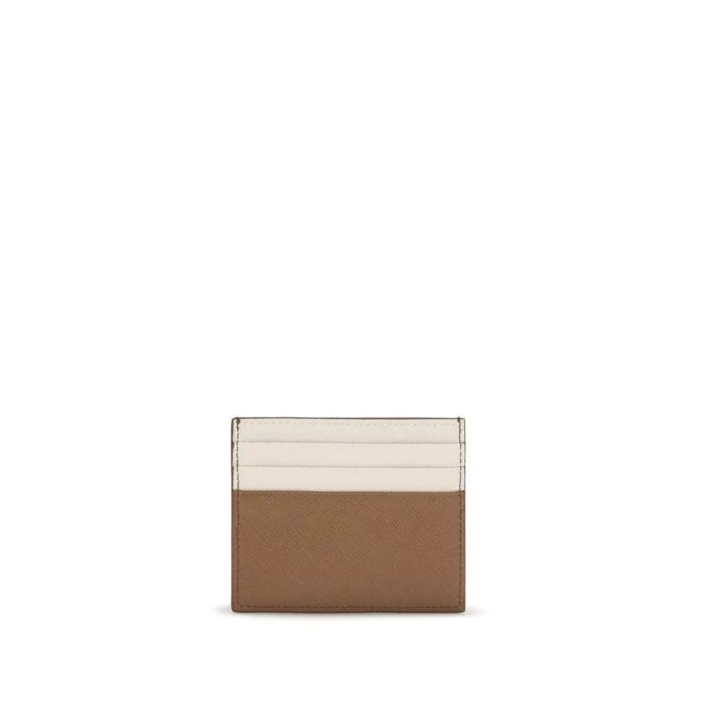 Portefeuille en cuir de veau beige Bos Taurus Prada
