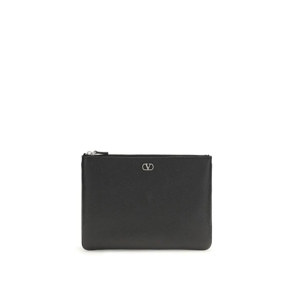 Portefeuille Valentino Garavani Bos Taurus en cuir de veau noir