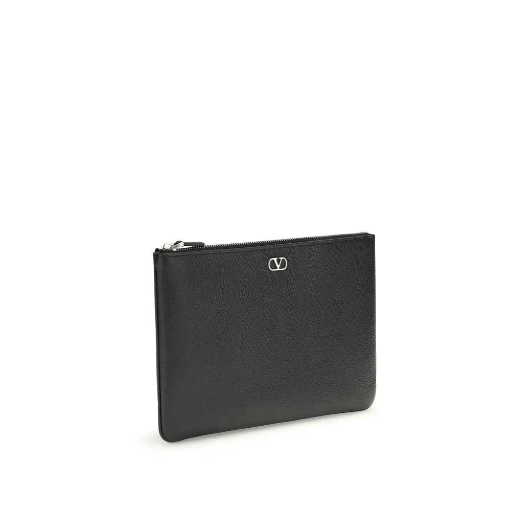 Portefeuille Valentino Garavani Bos Taurus en cuir de veau noir