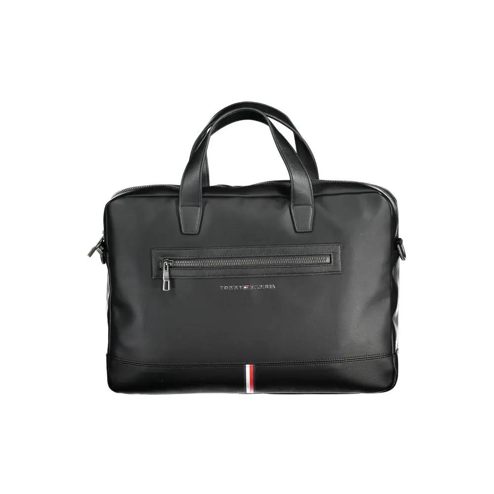 Serviette Tommy Hilfiger noire en polyuréthane pour homme