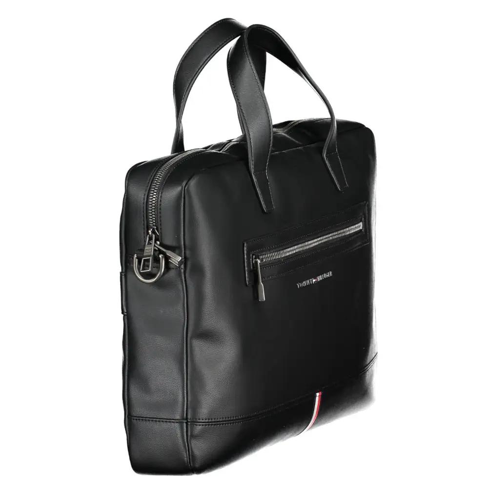 Serviette Tommy Hilfiger noire en polyuréthane pour homme