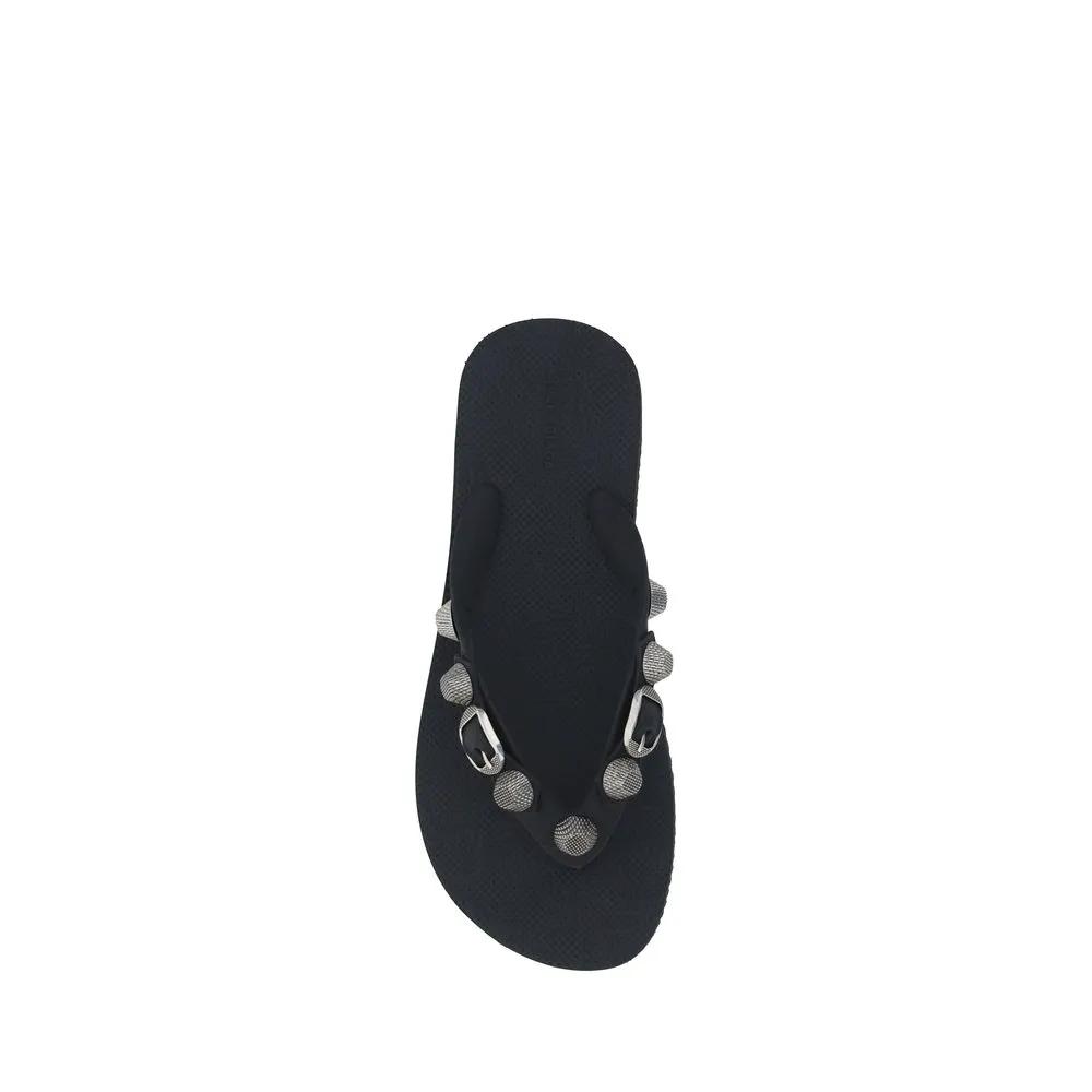 Sandales Balenciaga noires à claquettes en polyuréthane