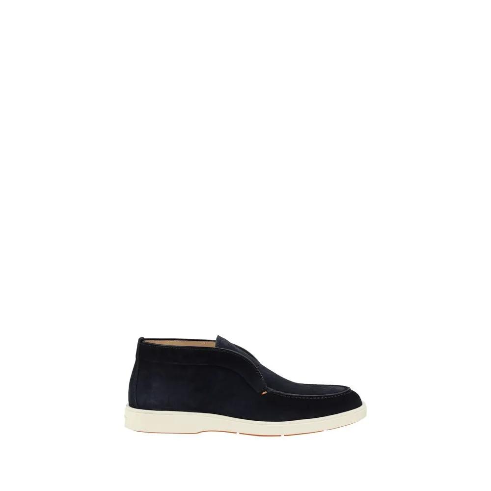 Santoni Bottines en cuir de veau bleu Bos Taurus