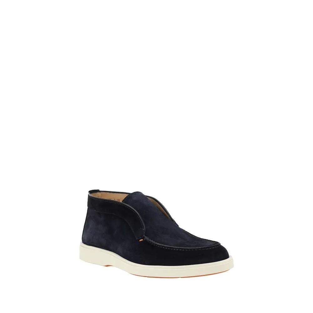 Santoni Bottines en cuir de veau bleu Bos Taurus