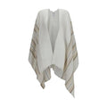 Poncho en lin beige Brunello Cucinelli