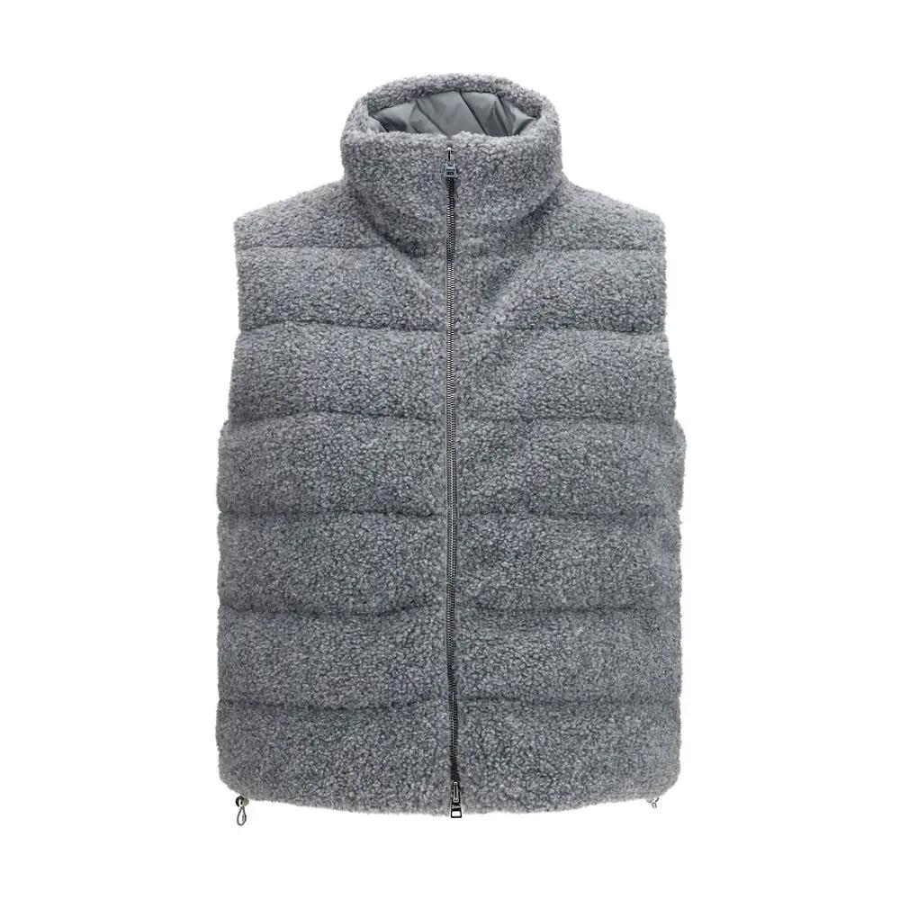 Herno Gray Polyester Sleeveless Jacket