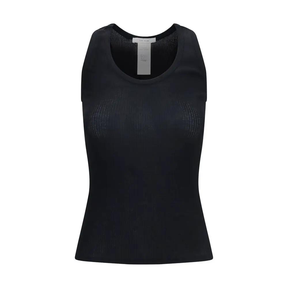 The Row Black Cotton Tank Tops