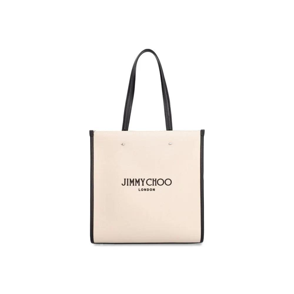 Jimmy Choo Beige Canvas Tote Bag