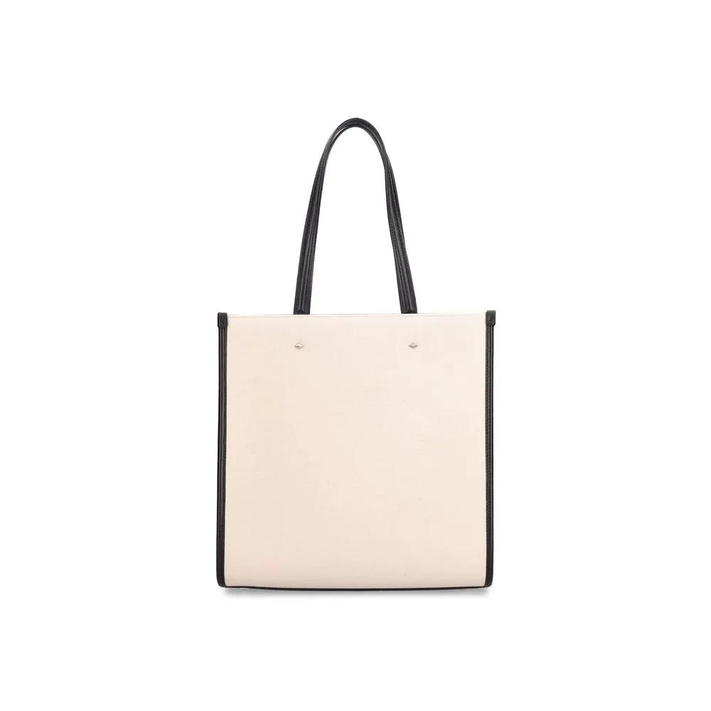 Jimmy Choo Beige Canvas Tote Bag