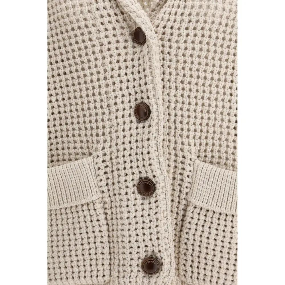 Brunello Cucinelli Cardigan en coton beige