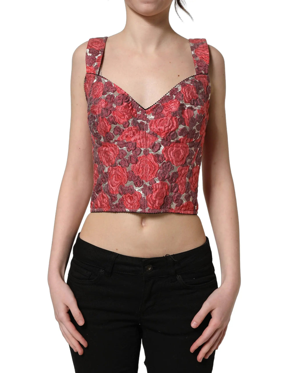 Débardeur bustier court Dolce & Gabbana multicolore à motif floral