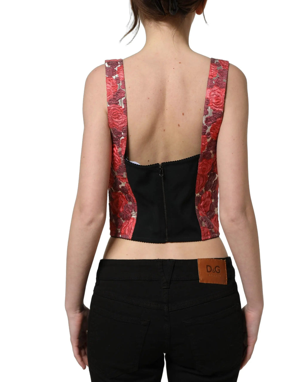 Débardeur bustier court Dolce & Gabbana multicolore à motif floral