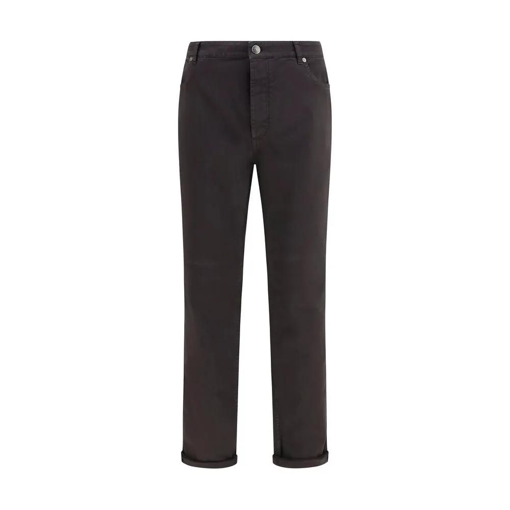 Brunello Cucinelli Brown Cotton Cropped Jeans