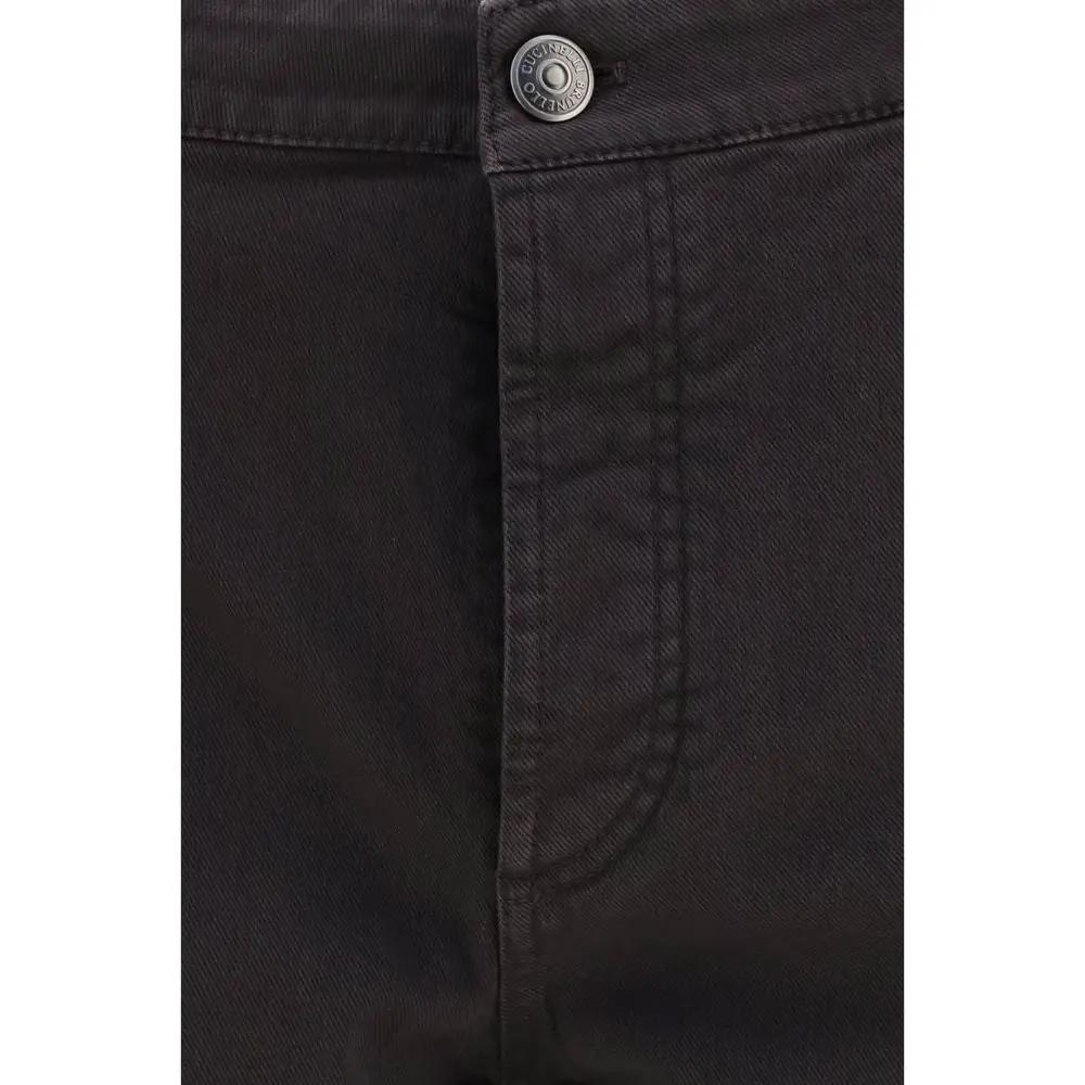 Brunello Cucinelli Brown Cotton Cropped Jeans