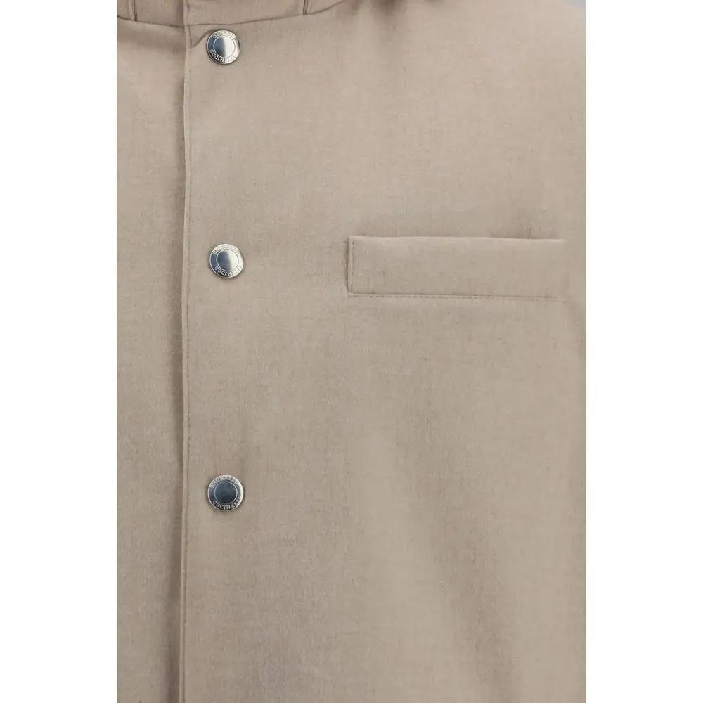 Brunello Cucinelli Beige Wool Oves Aries Sleeveless Jacket