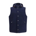 Veste sans manches Brunello Cucinelli en laine bleue Oves Aries