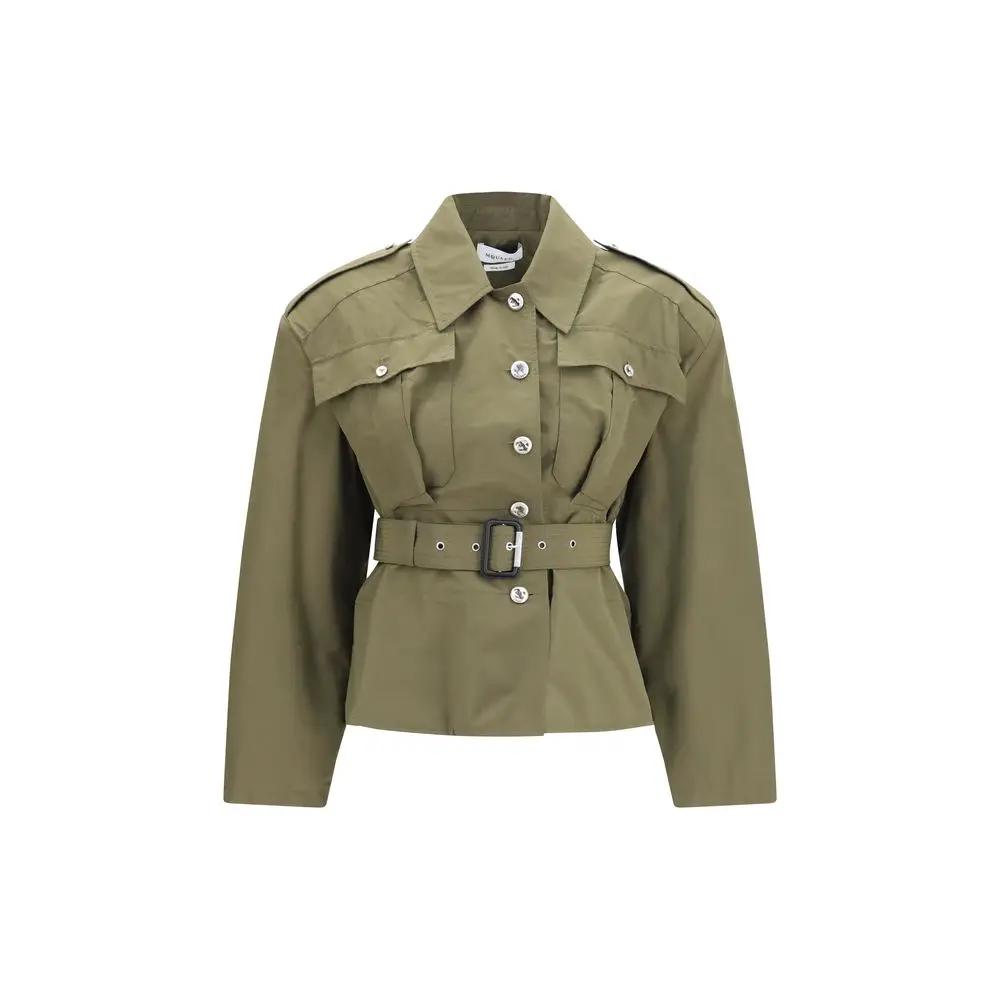 Veste longue bicolore en coton Alexander McQueen